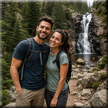 Hiking photo magnet example
